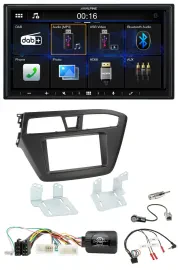 Alpine Bluetooth 2DIN Lenkrad DAB USB Autoradio für Hyundai i20 ab 2015 ohne Sou