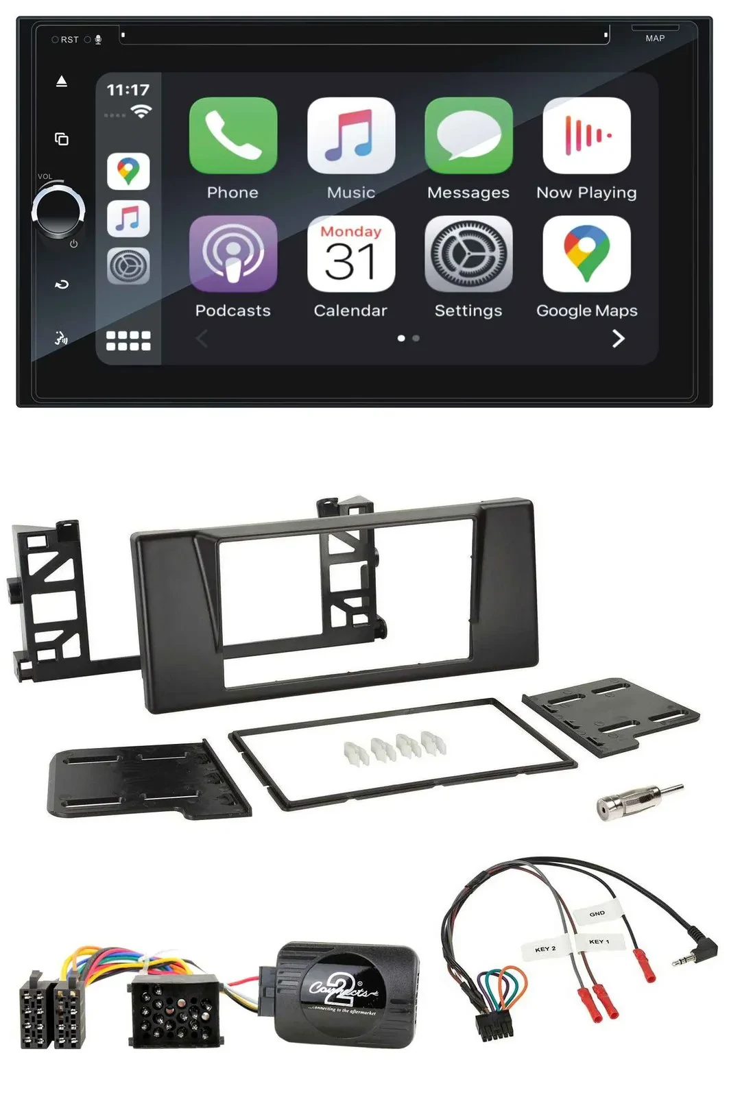 Blaupunkt DAB Lenkrad TMC Bluetooth USB 2DIN Navigation für BMW 5er E39 1997-200