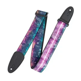 Levy's 2" Cosmic Print Poly Guitar Strap - Black Leather Ends