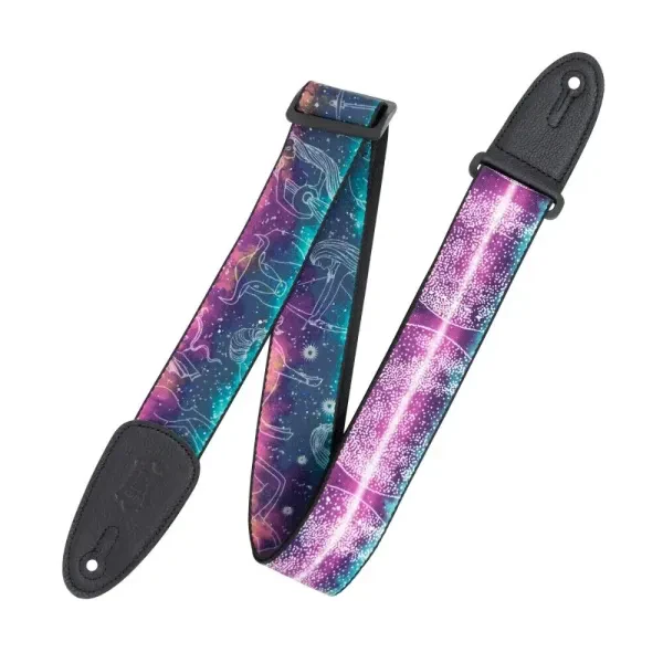Levy's 2" Cosmic Print Poly Guitar Strap - Black Leather Ends