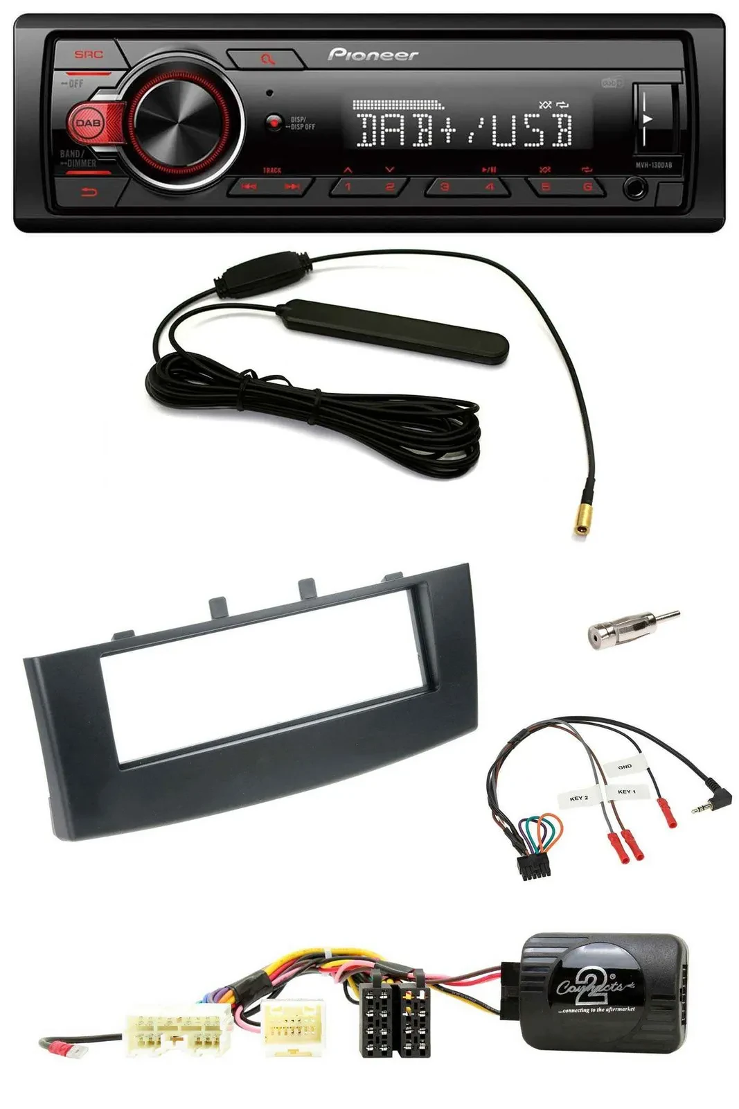 Автомагнитола Pioneer 1-DIN MP3 DAB USB для Mitsubishi Colt 2008–2012, поддержка кнопок на руле