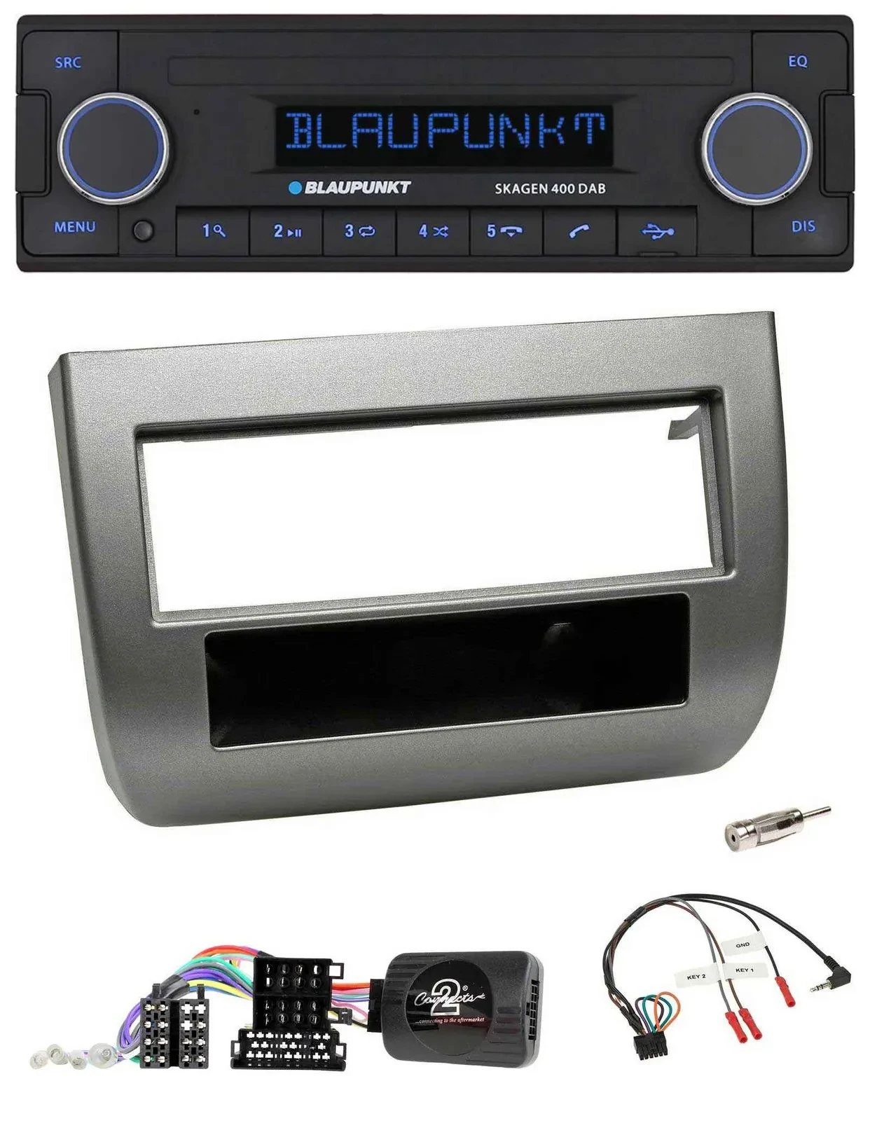 Blaupunkt DAB USB Bluetooth Lenkrad Autoradio für Lancia Y 843 2005-2011 anthraz