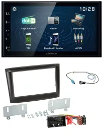 Автомагнитола для Fiat Doblo (с 2015) Kenwood 2DIN Bluetooth, USB, MP3, DAB, черный