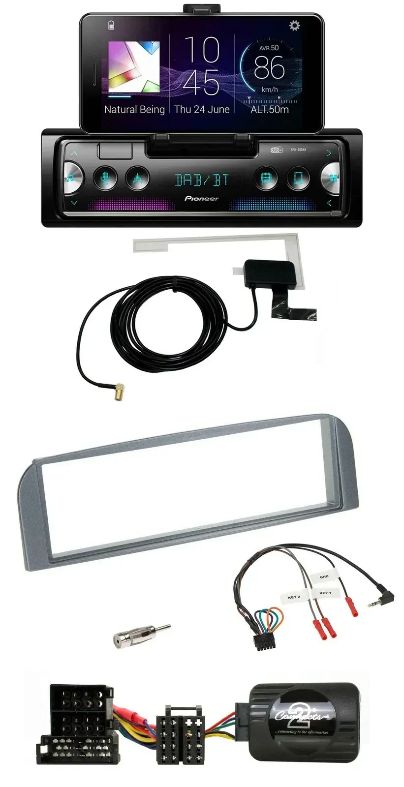 Автомагнитола Pioneer DAB, Bluetooth, USB для Alfa 147/GT, антрацит