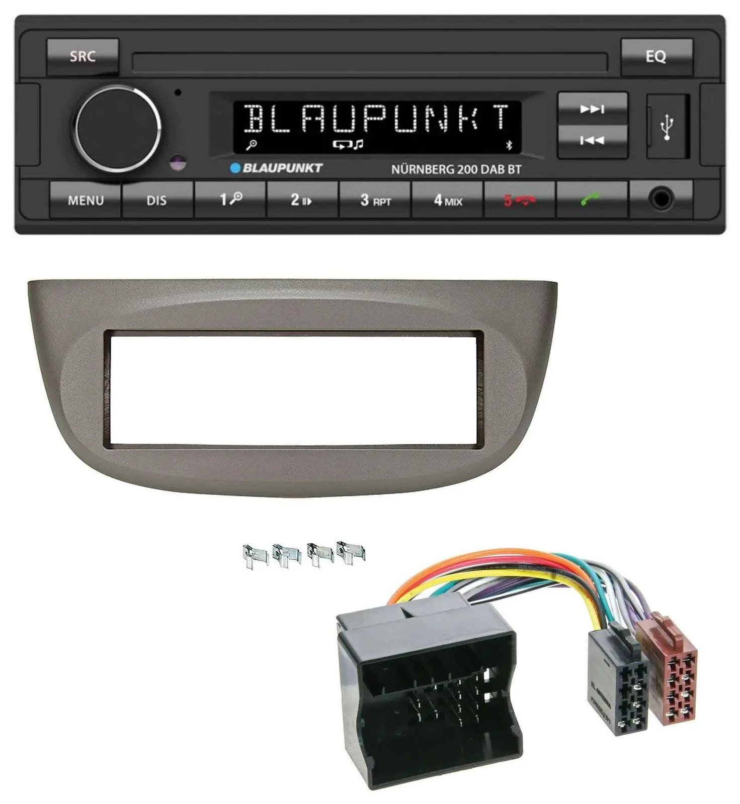 Blaupunkt USB DAB MP3 Bluetooth Autoradio für Renault Twingo 07-14 beige-grau