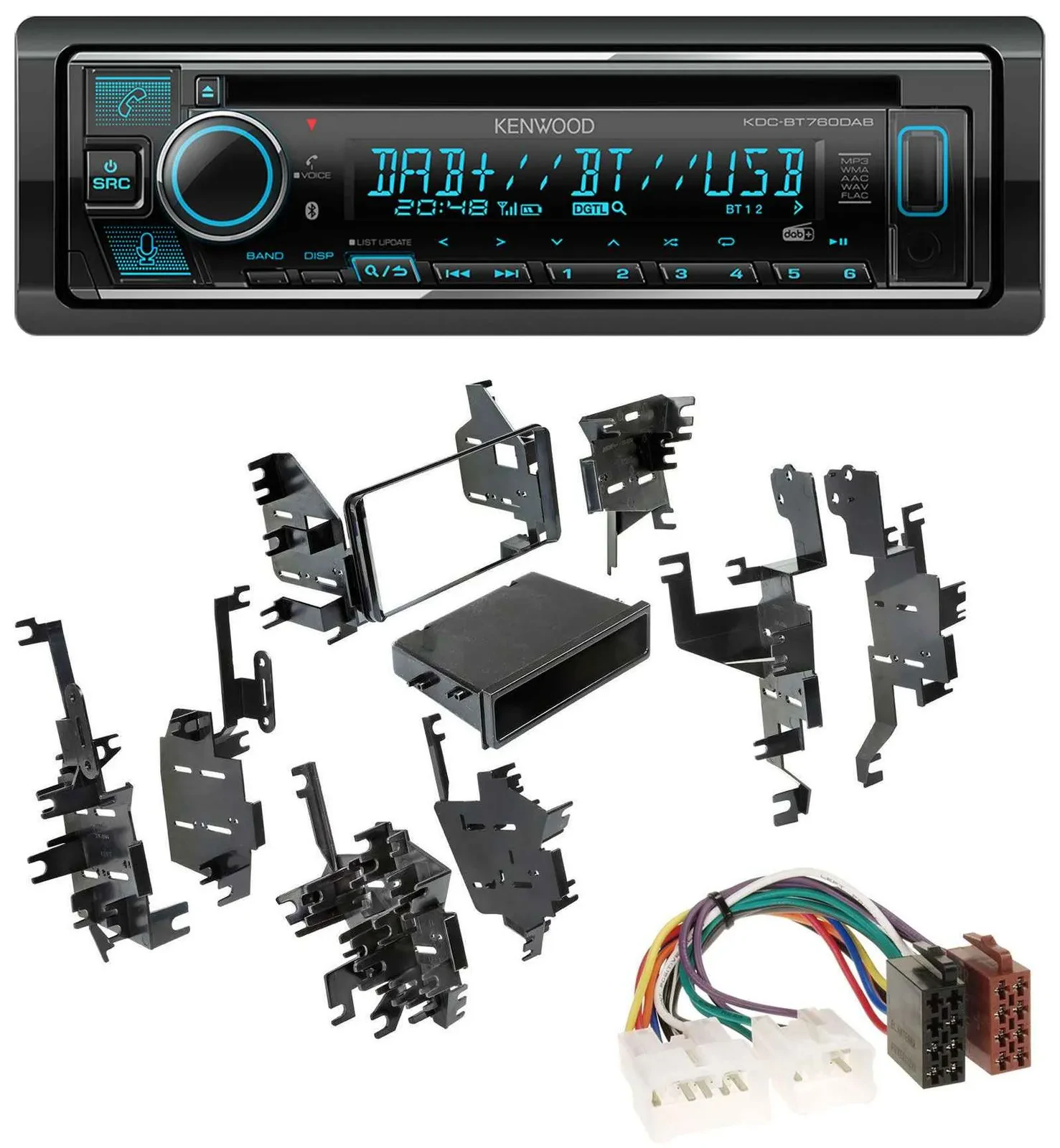 Автомагнитола Kenwood CD, Bluetooth, DAB, USB для Toyota RAV4/Celica/MR2 Spyder