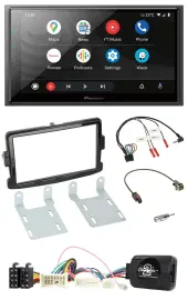 Pioneer USB 2DIN DAB Lenkrad Bluetooth Autoradio für Dacia ab 2012 piano schwarz