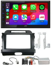 JVC Bluetooth USB Lenkrad 2DIN DAB Autoradio für Kia Sportage III 10-15 schwarz