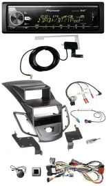 Pioneer Bluetooth DAB USB Lenkrad Autoradio für Ford Fiesta 08-10 Display schwar