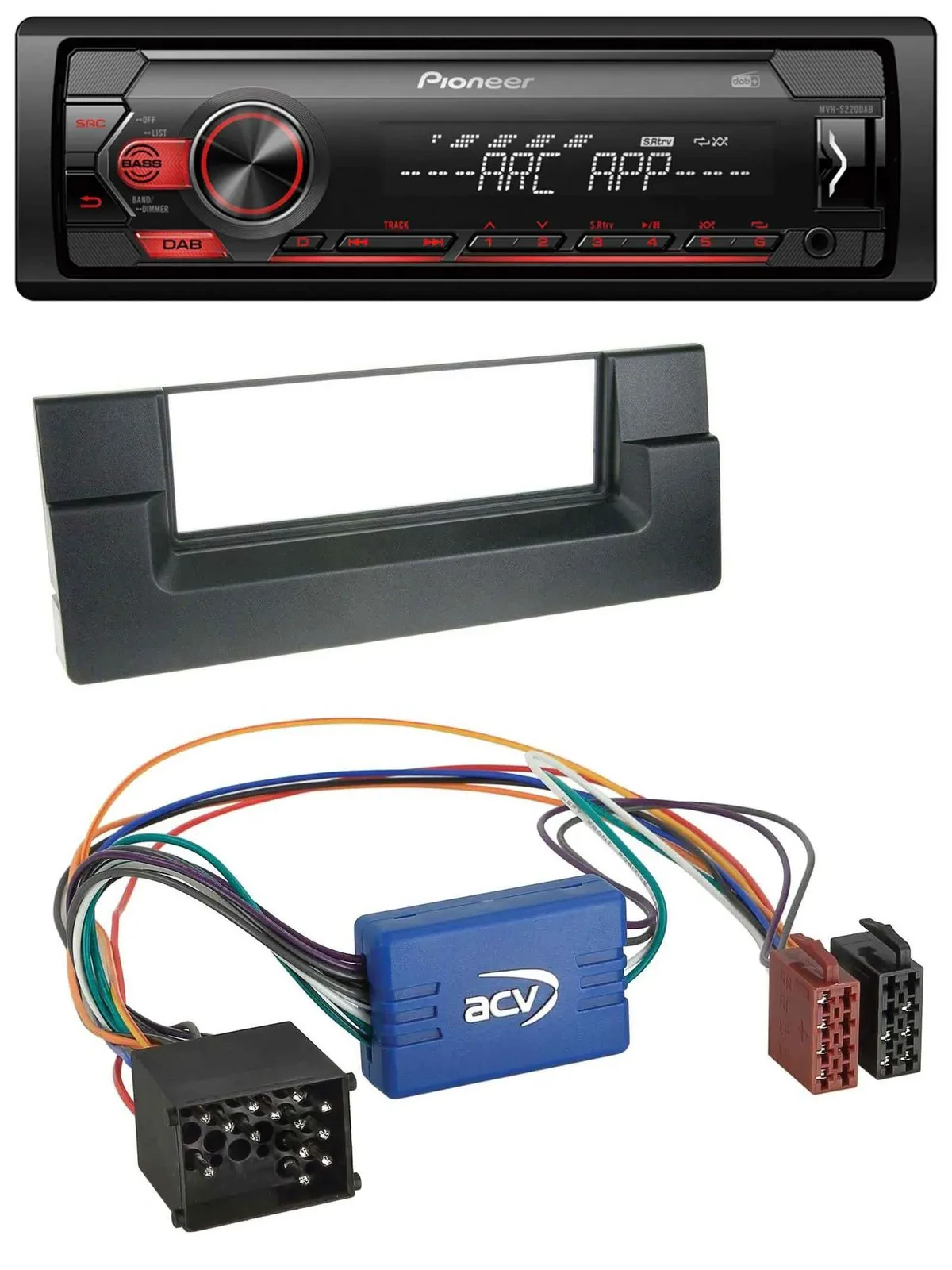 Pioneer DAB 1DIN MP3 AUX USB Autoradio für BMW 5er E39 X5 E53 Aktivsystem Rundpi