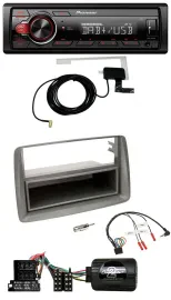 Pioneer 1DIN MP3 DAB USB Lenkrad Autoradio für Fiat Panda 04-10 169 grau