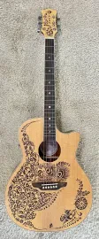 Luna Model HEN OA SPR Henna Oasis Acoustic Electric Folk Size Cutaway Guitar