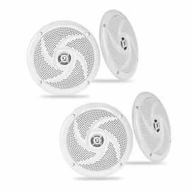 Belva BMS65SW 200W Shallow 6.5" Marine/Boat Audio Speakers 2 Pairs White
