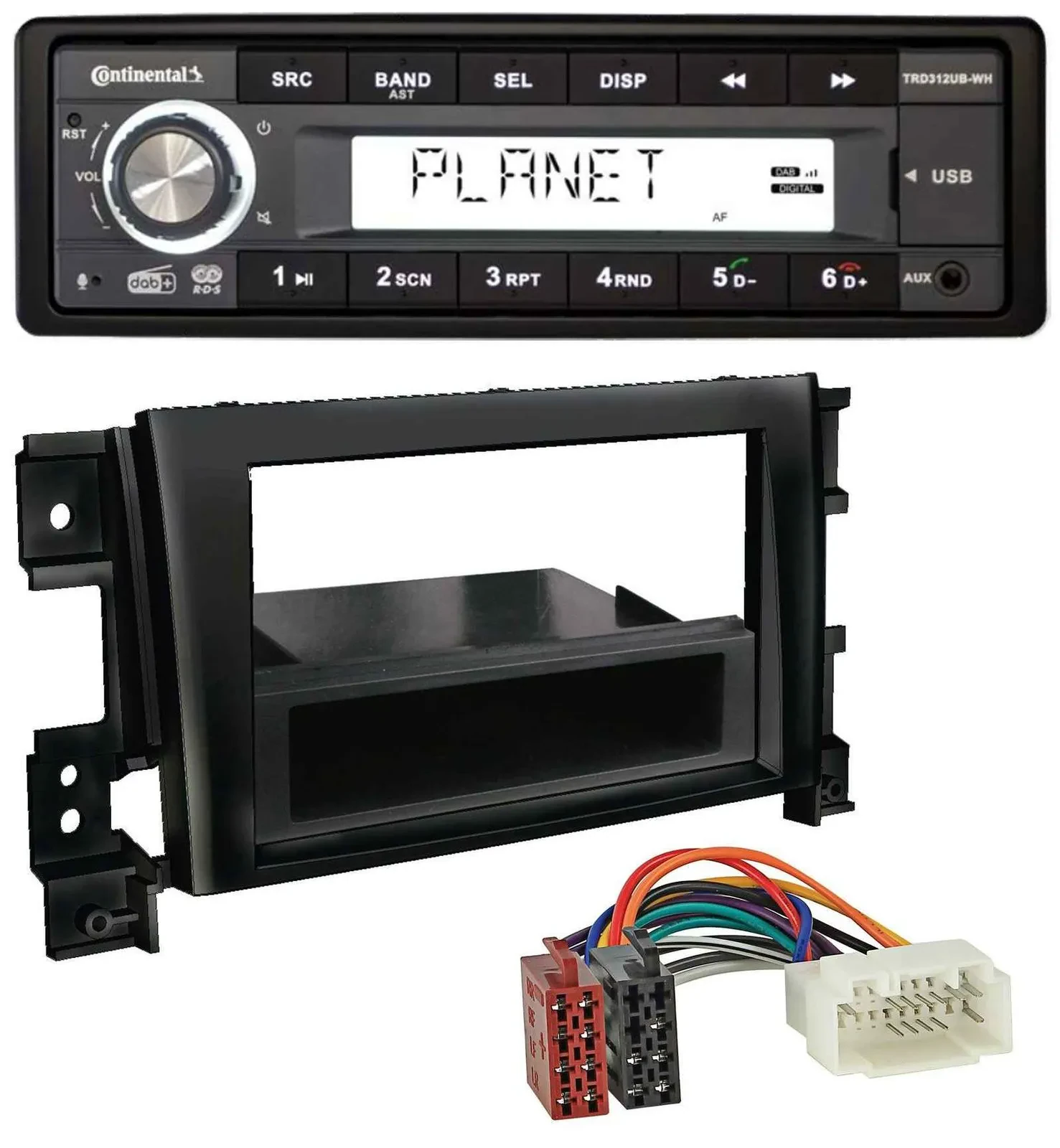 Continental USB 1DIN AUX DAB MP3 Autoradio für Suzuki Gran Vitara (ab 2005)