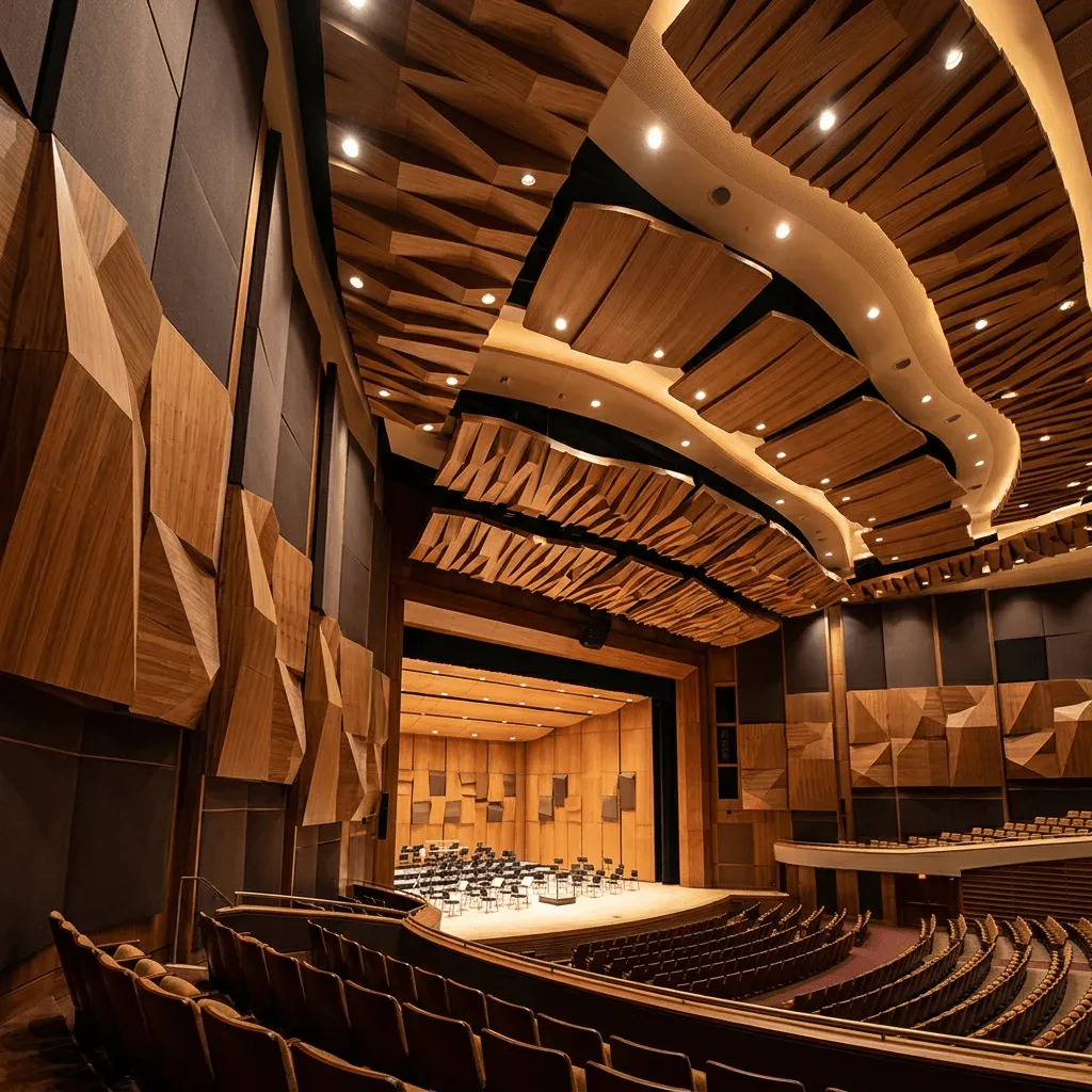 Правильная акустическая обработка стен и потолка концертного зала