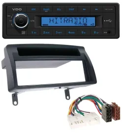 VDO AUX 1DIN MP3 USB Autoradio für Toyota Corolla E12 2003-2008 dunkelgrau