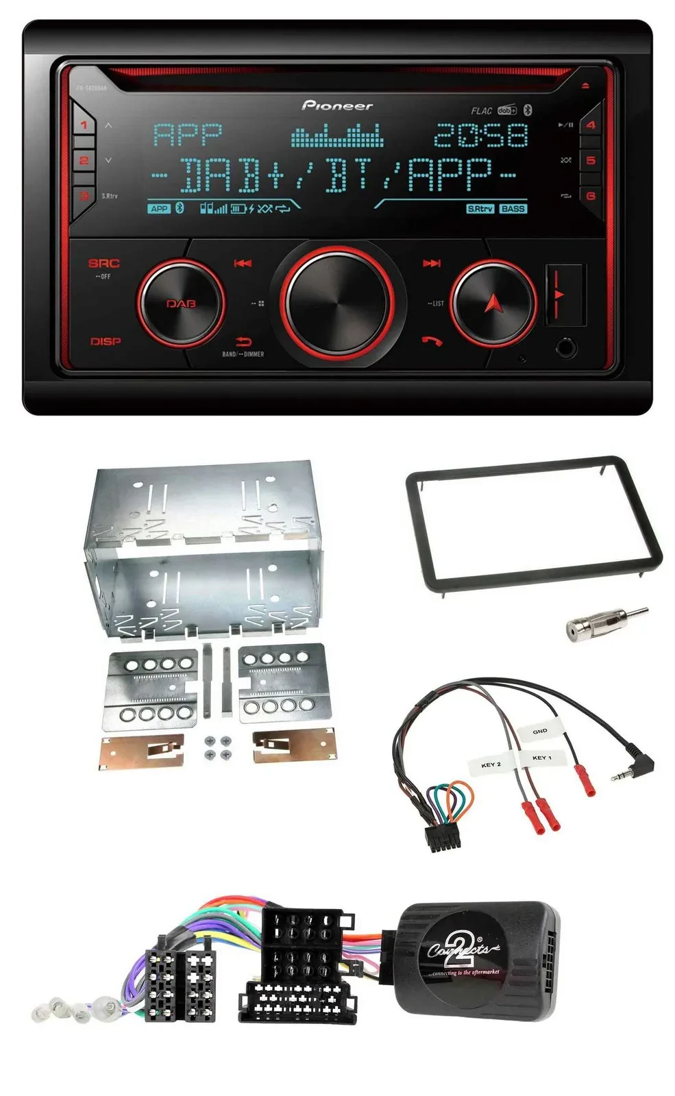 Pioneer 2DIN DAB Lenkrad Bluetooth USB CD Autoradio für Alfa Romeo 159 Brera Spi