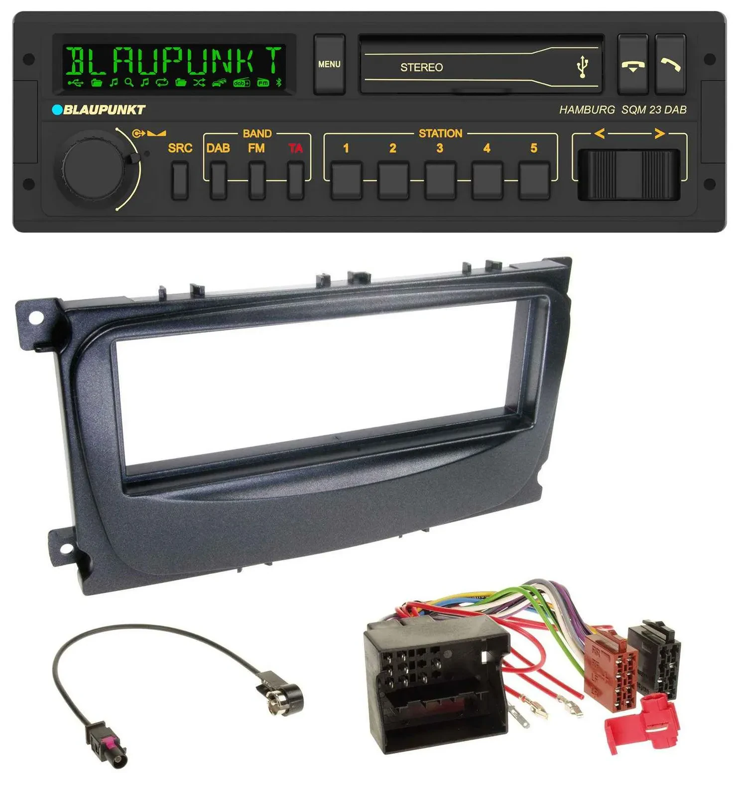 Blaupunkt USB DAB Bluetooth MP3 Autoradio für Ford Focus C-Max Galaxy ab 2007 sc