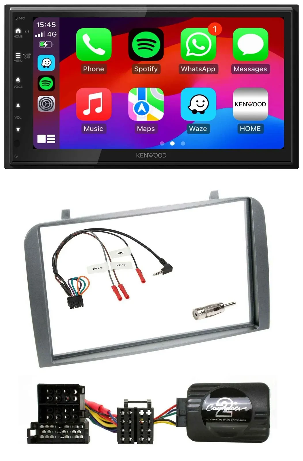 Kenwood Lenkrad USB DAB 2DIN Bluetooth Autoradio für Alfa Romeo GT 147 2000-2008