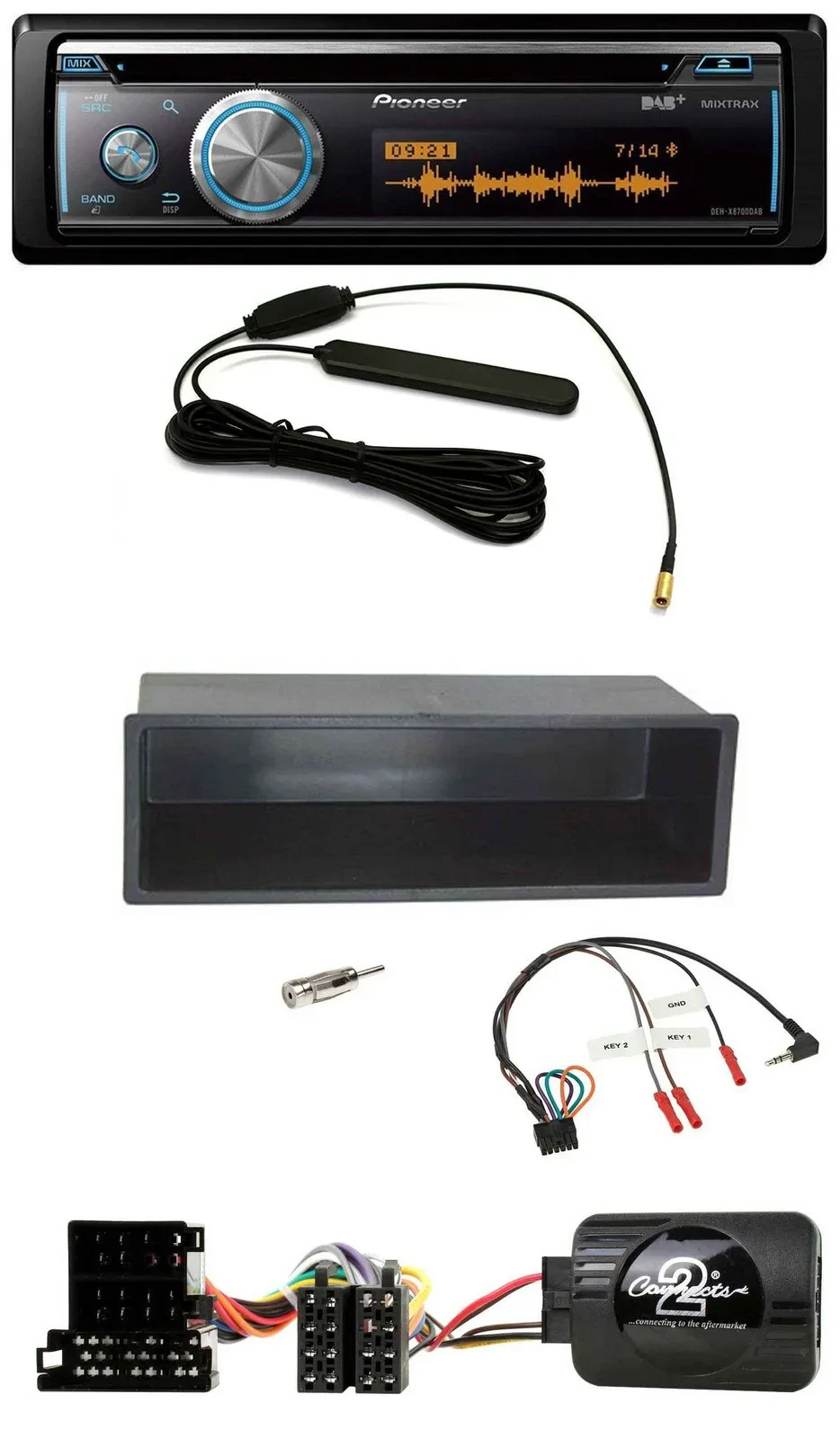 Pioneer CD USB Bluetooth DAB Lenkrad Autoradio für VW Passat Golf IV Polo schwar
