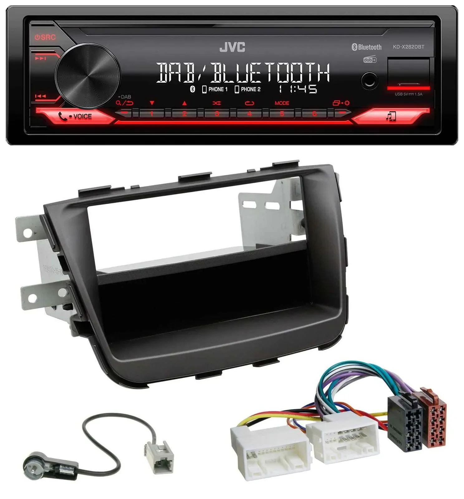 JVC Bluetooth USB DAB MP3 Autoradio für Kia Sorento II XM Facelift 12-15