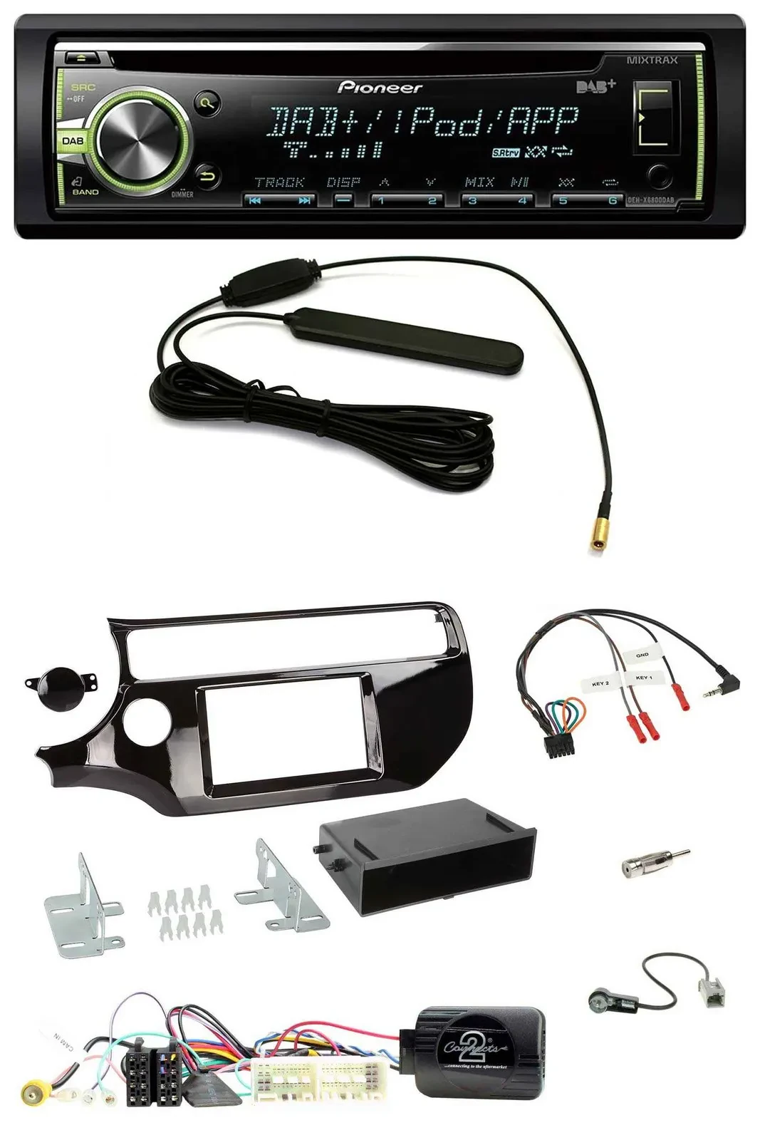 Pioneer MP3 USB CD DAB Lenkrad Autoradio für Kia Rio UB Facelift 2017-2023 piano