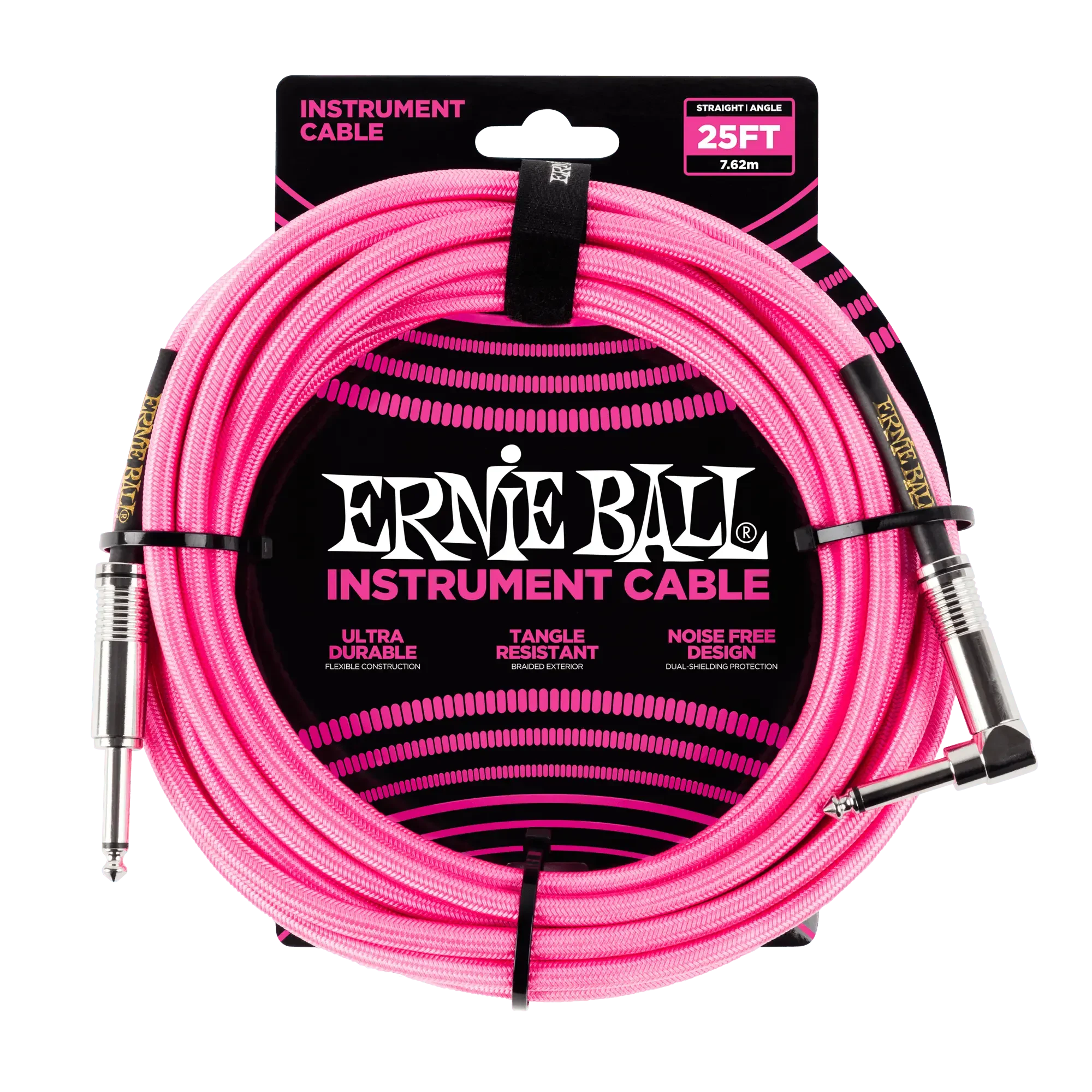 Инструментальный кабель Ernie Ball 6065 7.5м Braided Neon Pink