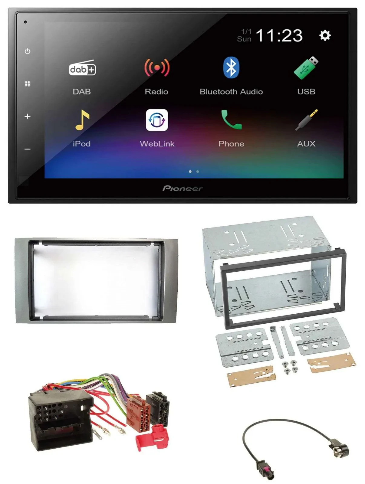 Pioneer USB Bluetooth DAB 2DIN MP3 Autoradio für Ford Fiesta Focus 2004-2008 sil