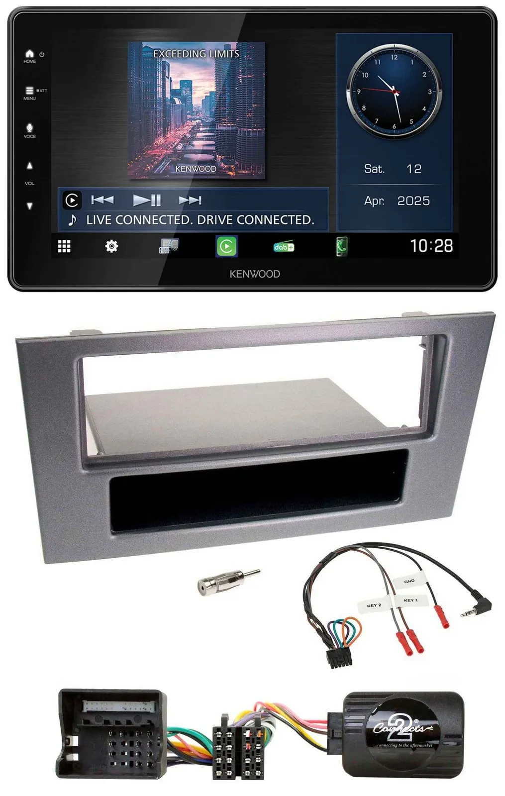 Автомагнитола для Ford Mondeo 2004–2007 Kenwood Bluetooth, USB, DAB, антрацит