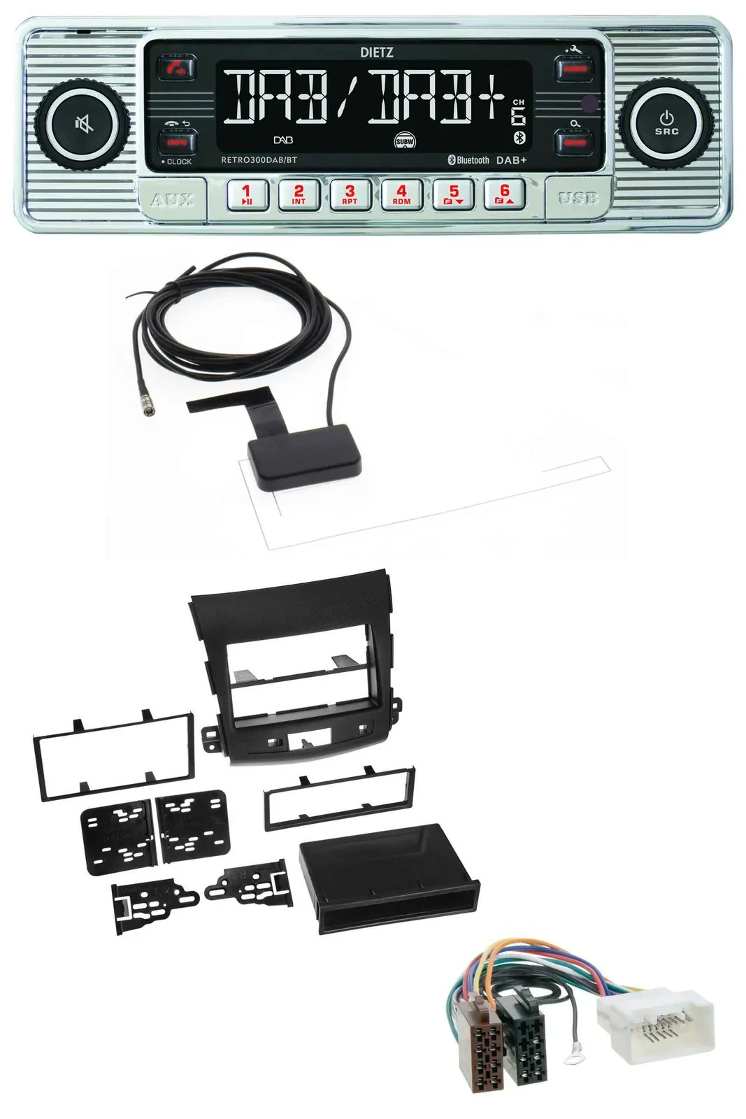 Dietz Bluetooth USB MP3 DAB Autoradio für Citroen C-Crosser Mitsubishi Outlander