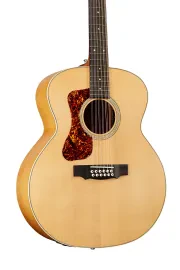 Guild F-2512E Left-Handed Jumbo Acoustic-Electric Guitar, Solid Spruce Top