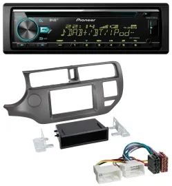 Автомагнитола Pioneer DAB MP3 CD USB Bluetooth для Kia Rio (UB, 2011–2014), антрацит