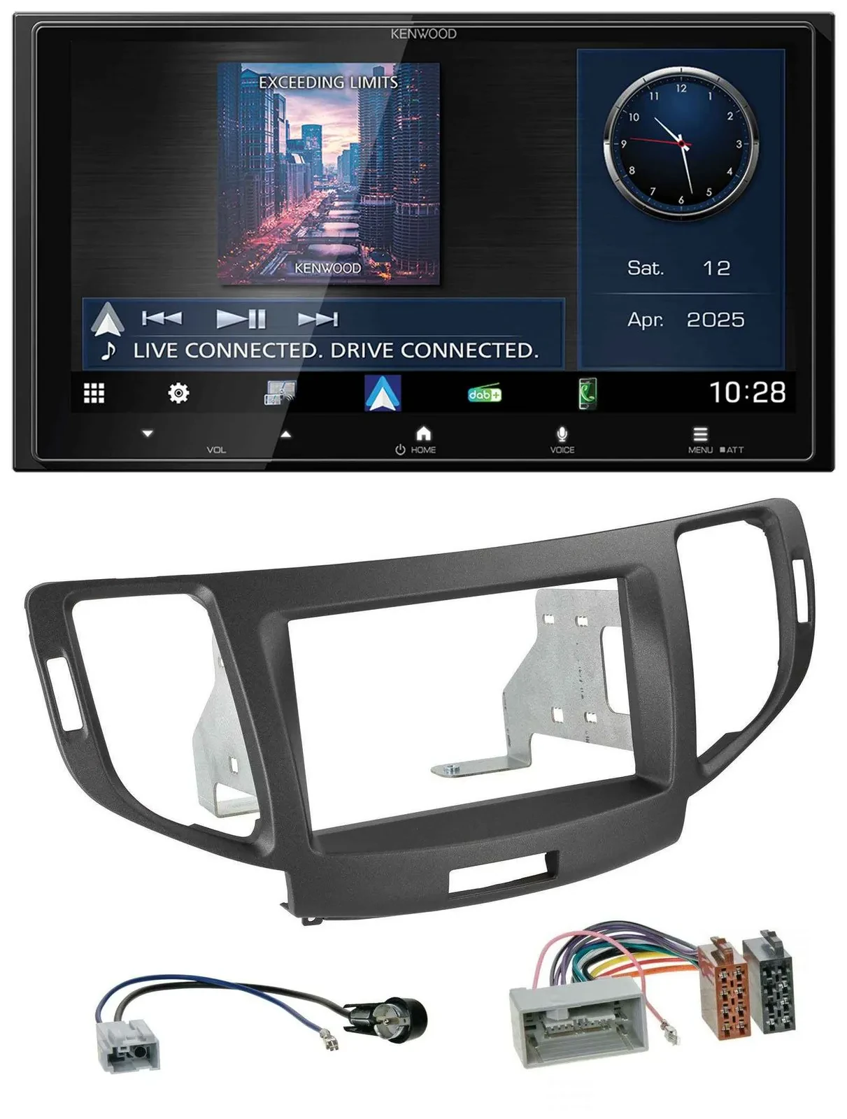 Автомагнитола для Honda Accord Kenwood 2-DIN, Bluetooth, USB, DAB, MP3, антрацит