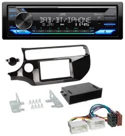 JVC Bluetooth MP3 USB DAB CD Autoradio für Kia Rio UB ab 2015 piano-schwarz