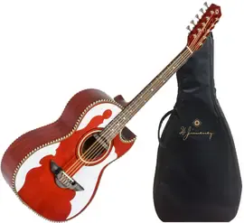 Электроакустическая гитара H Jimenez Bajo Quinto LBQ4ETR Trans Red Acoustic Electric Guitar with Gig Bag