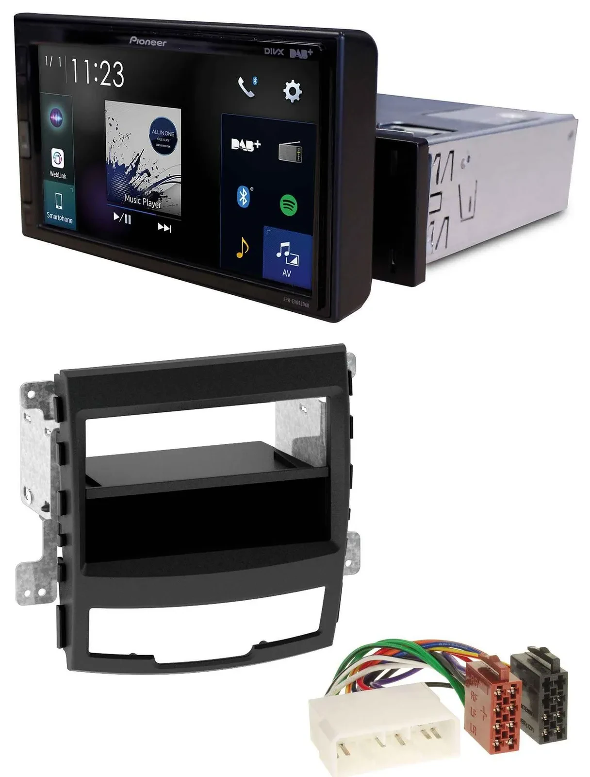 Автомагнитола для SsangYong Korando (2010–2013) Pioneer DAB, Bluetooth, USB, MP3