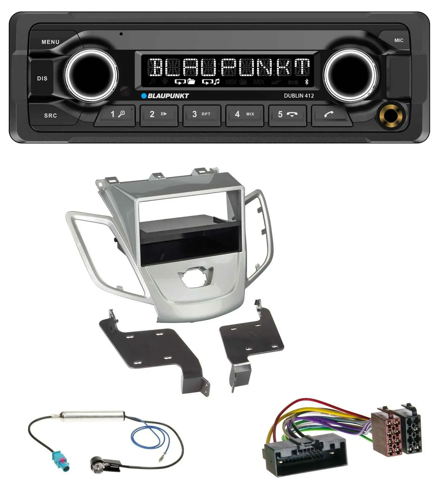 Автомагнитола для Ford Fiesta JA8 (2010–2017) Blaupunkt MP3, Bluetooth, USB, AUX, без дисплея