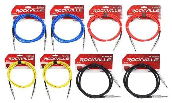 Инструментальный кабель Rockville RCGT6.0 Multicolor 1.8 м (8 штук)