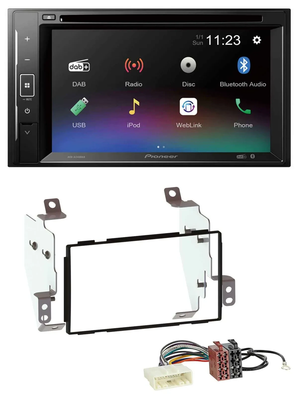 Pioneer Bluetooth MP3 USB 2DIN DAB DVD Autoradio für Nissan Note (2005-2013)