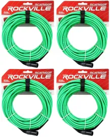 Микрофонный кабель Rockville RCXFM50P-G Green 15.25 м (4 штуки)