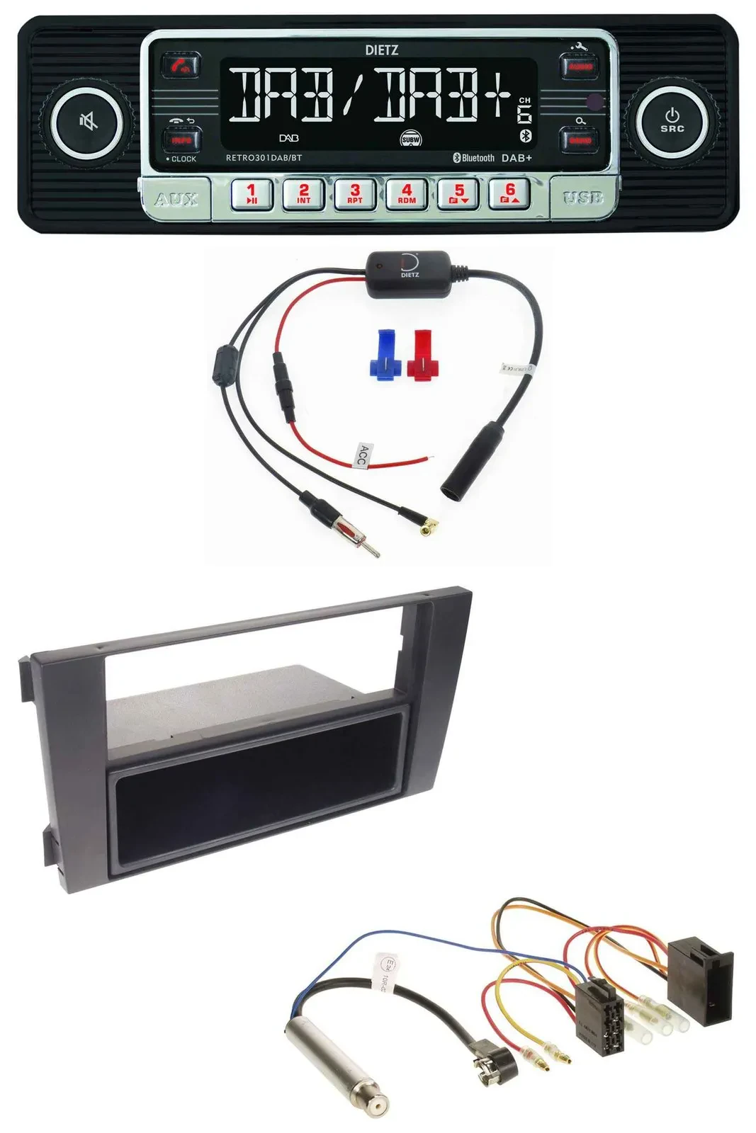 Dietz MP3 DAB Bluetooth USB Autoradio für Audi A6 C5 2001-2005 Symphony ISO