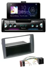 Автомагнитола Pioneer USB MP3 Bluetooth DAB для Fiat Idea (350, 2003–2011), серый