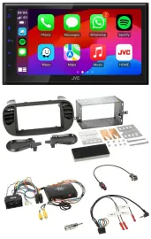 JVC Bluetooth 2DIN Lenkrad DAB USB Autoradio für Fiat 500 14-15 soft touch
