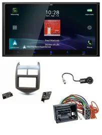 Автомагнитола для Chevrolet Aveo/Sonic JVC 2-DIN, USB, Bluetooth, DAB, MP3, тёмная