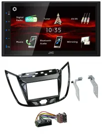 Автомагнитола JVC 2 DIN, DAB, Bluetooth, USB, MP3, для Ford C‑Max/Kuga, черный (рояльный лак)
