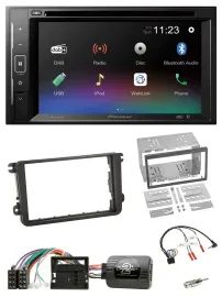 Pioneer Bluetooth Lenkrad USB 2DIN DAB DVD Autoradio für Skoda Fabia 5J 2007-201