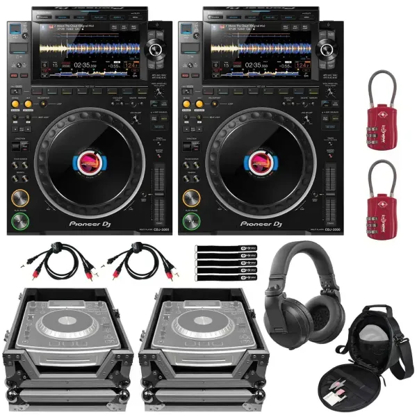 DJ-контроллер с джогом Pioneer CDJ-3000 Black с аксессуарами (пара)