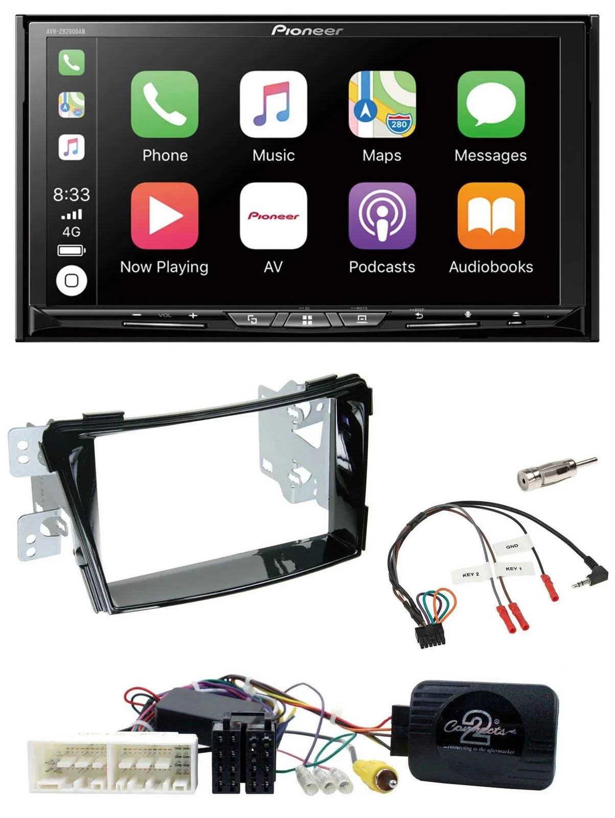 Pioneer 2DIN Lenkrad USB DAB DVD Bluetooth Autoradio für Hyundai i40 ab 16 VF Kl