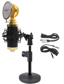 Rockville RCM02 Studio Podcast Recording Microphone+Samson Desktop Mic Stand