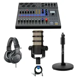 Zoom LiveTrak L-8 Portable 8-Channel Mixer and Multitrack Recorder W/Acc Bundle